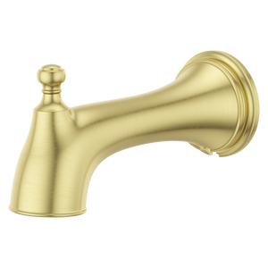 Transitional Round Tub Spout with Diverter in Brushed Gold