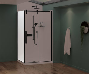 MAAX 135865-900-340-000 Nebula Return Panel for 36 in. Base with Clear glass in Matte Black