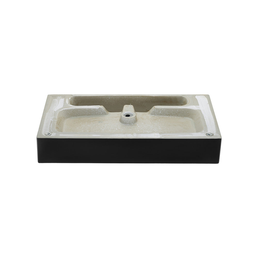 Claire 30 Ceramic Console Sink Matte Black Basin Black Legs