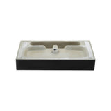 Claire 30 Ceramic Console Sink Matte Black Basin Matte White Legs