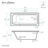 Voltaire 60" X 30" Right-Hand Drain Alcove Bathtub in Matte Black