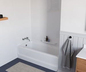 Swanstone GN-58 30 x 60 x 58 Veritek Smooth Glue up Tub Wall Kit in White GN58000.010