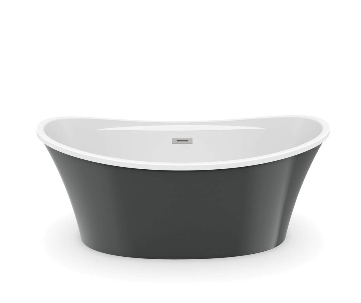 MAAX 106267-000-001-103 Ariosa 6636 Acrylic Freestanding Center Drain Bathtub in White with Thunder Grey Skirt