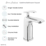 Sublime Single Hole, Single-Handle, Bathroom Faucet in Chrome