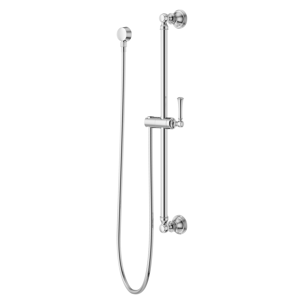 Transitional Round 30 in. Slide Bar with 60 in. Hose in Polished Chrome