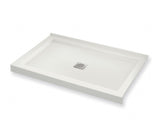 MAAX 420003-543-001-100 B3Square 4836 Acrylic Corner Right Shower Base in White with Anti-slip Bottom with Center Drain