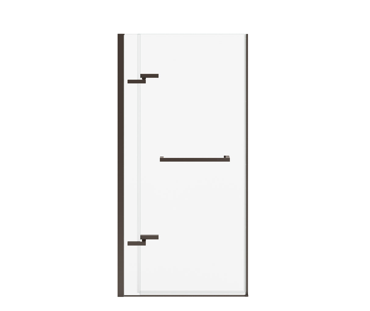 MAAX 139580-900-173-000 Reveal Sleek 71 56-59 x 71 ½ in. 8 mm Pivot Shower Door for Alcove Installation with Clear glass in Dark Bronze