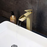 Concorde Single Hole, Single-Handle, High Arc Waterfall, Bathroom Faucet in Brushed Gold