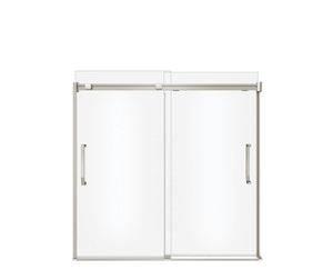 MAAX 138760-900-305-000 Inverto 56-59 x 55 ½-59 in. 8mm Bypass Tub Door for Alcove Installation with Clear glass in Brushed Nickel