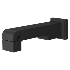 Modern Square Tub Spout with Diverter in Matte Black