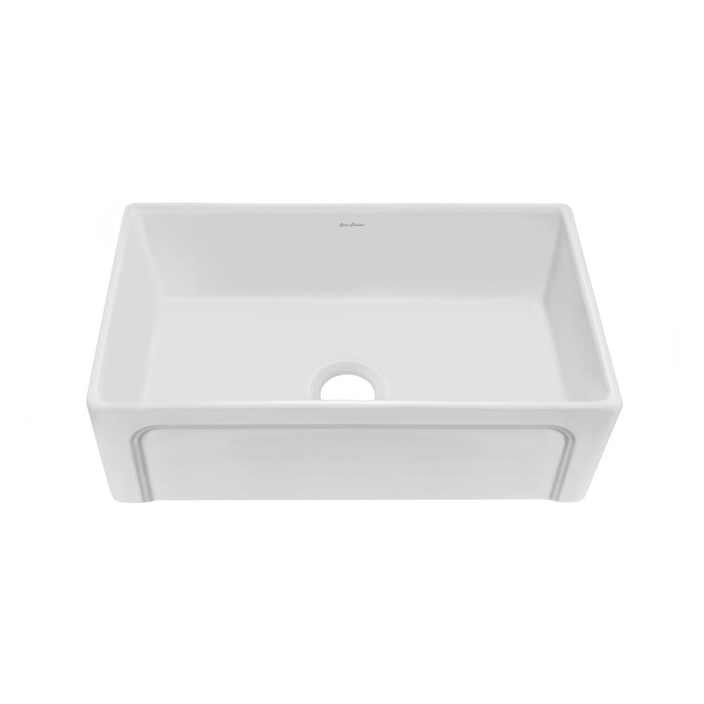 Lyon 30 x 18 Fireclay, Single Basin, Farmhouse Kitchen Sink in White