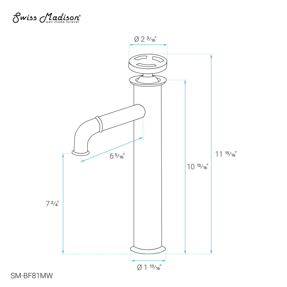 Avallon Single Hole, Single-Handle Wheel, High Arc Bathroom Faucet in Matte White