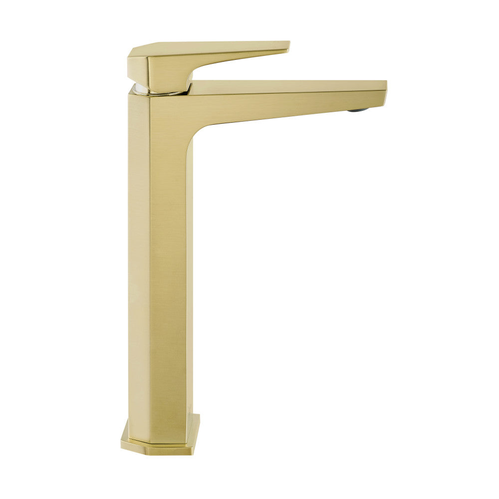 Voltaire Single Hole, Single-Handle, High Arc Bathroom Faucet in Brushed Gold