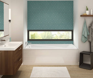 MAAX 106170-003-001-000 Exhibit 6036 Acrylic Drop-in End Drain Whirlpool Bathtub in White