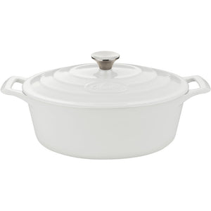 La Cuisine LC 6280MB 6.75 QT Oval Casserole, Cast Iron, Pro Range, Matte Black Enamel
