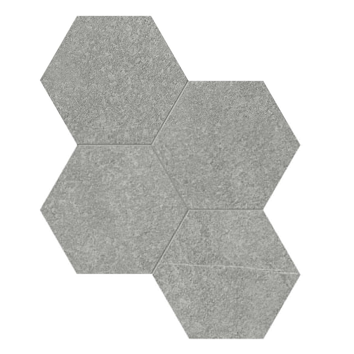 Anatolia Tile 6" Mjork Color Body Porcelain Mica Hexagon 4 Piece Mosaic 4501-0376-0 1 Sheet = .80 Sq. Ft." Mica 6" Hexagon - premium natural stone mosaic tile from Anatolia Tile, available at PoshHaus showroom in Keene, NH