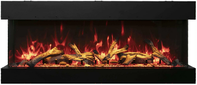 Amantii 40-TRU-VIEW-XL Tru View Deep Smart Electric - 40" Indoor / Outdoor WiFi Enabled 3 Sided Fireplace Featuring a depth of 14 1/4", MultiFunction Remote Control, Multi Speed Flame Motor, and a Selection of Media Options