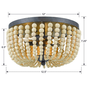 Rylee 3 Light Forged Bronze Flush Mount 600-FB