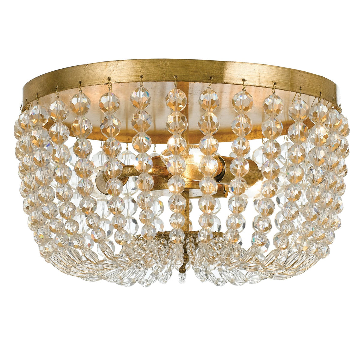 Rylee 3 Light Antique Gold Flush Mount 600-GA