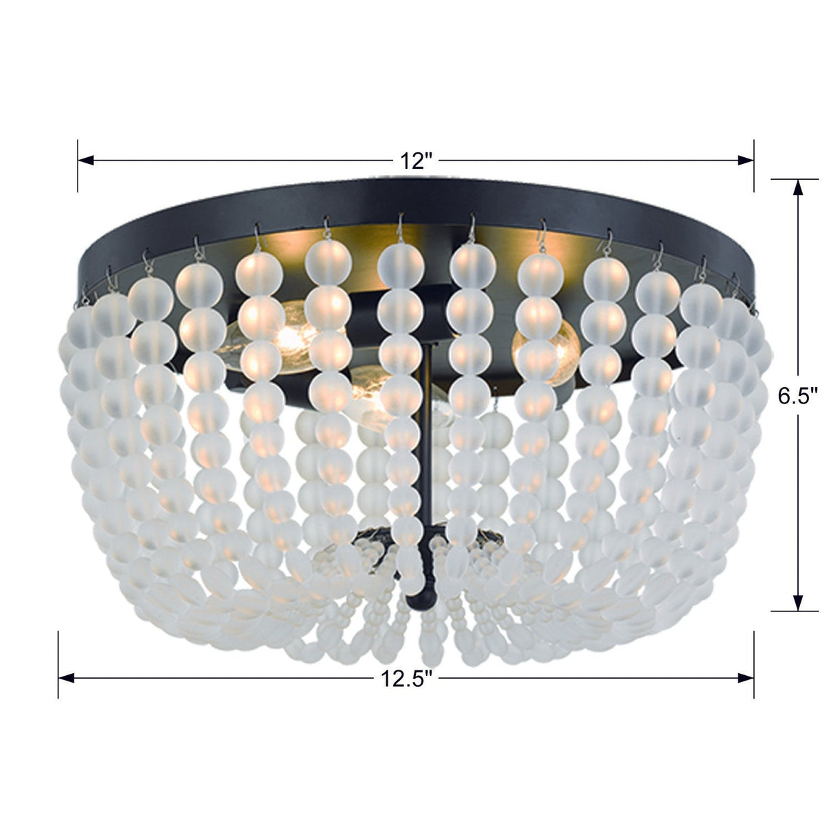 Rylee 3 Light Antique Gold Flush Mount 600-GA