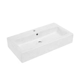 Voltaire Wide Rectangle Wall Hung Sink in Static Marble