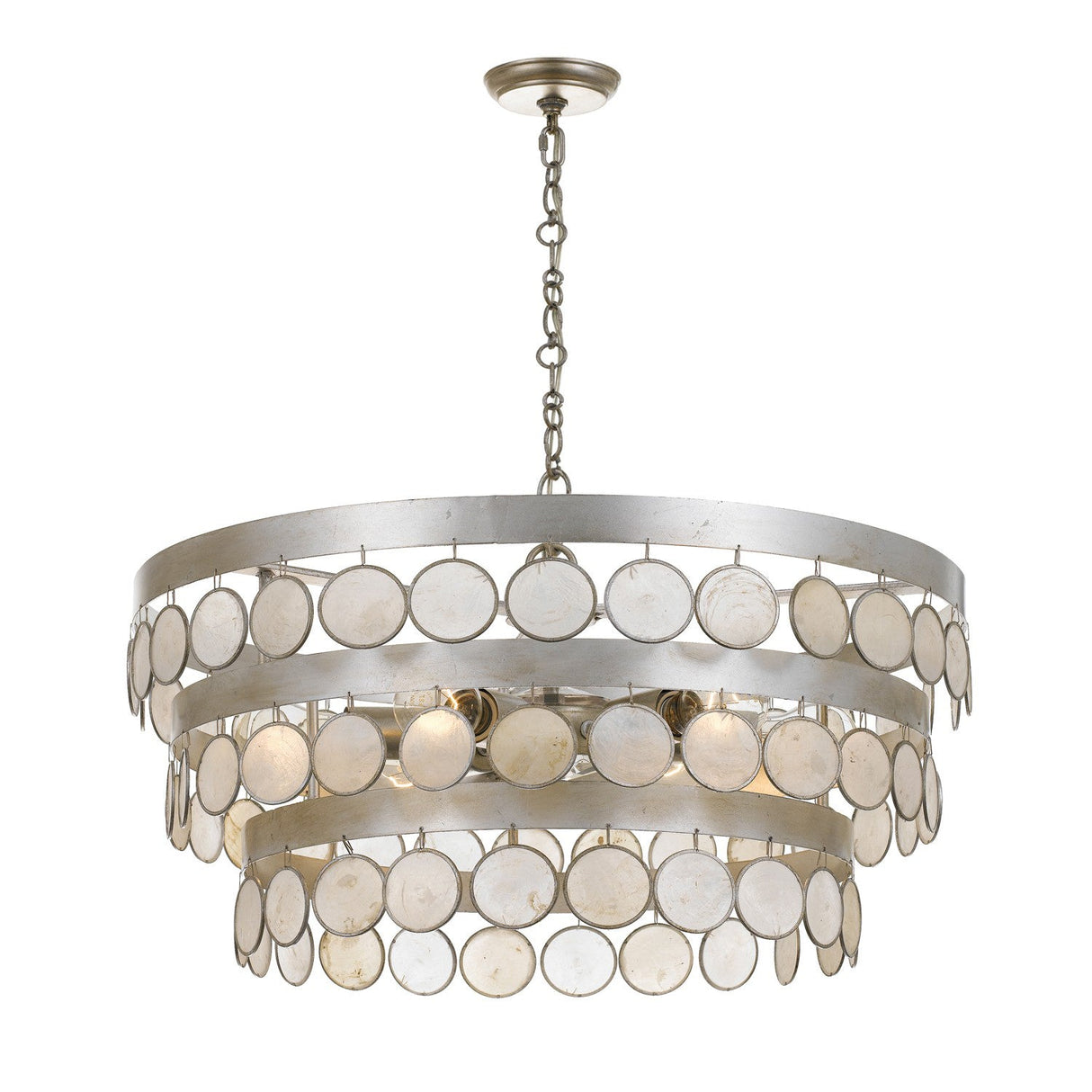 Coco 6 Light Antique Silver Chandelier 6006-SA