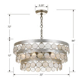 Coco 6 Light Antique Silver Chandelier 6006-SA