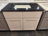 36” Solid wood Vanity with Black Quartz Top & BackSplash