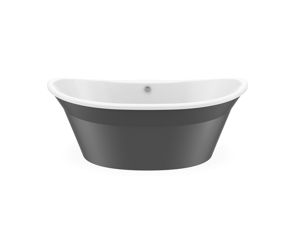 MAAX 106151-000-002-129 Orchestra 6636 AcrylX Freestanding Center Drain Bathtub in White with Thundey Grey Skirt