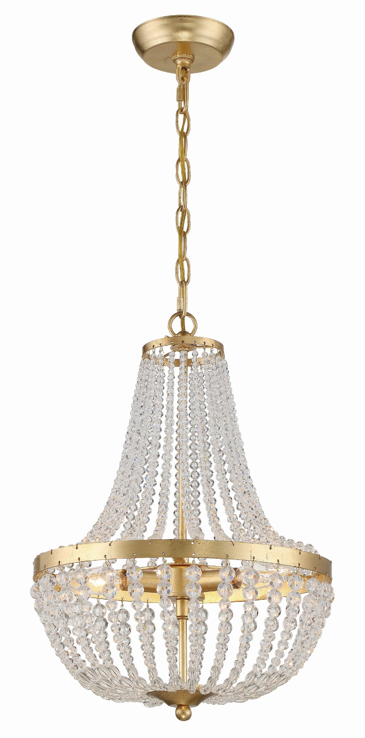 Rylee 3 Light Antique Gold Mini Chandelier 603-GA