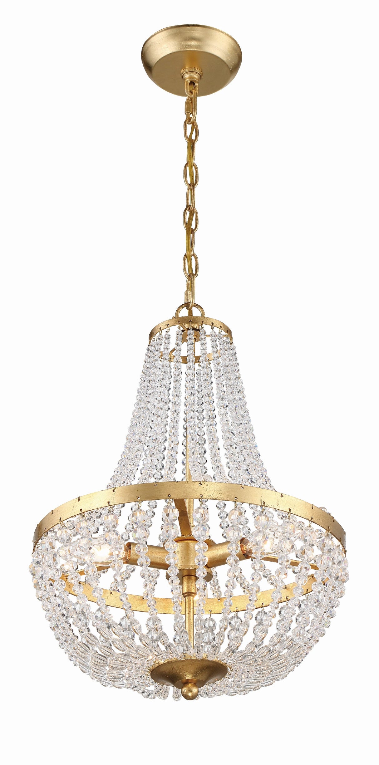 Rylee 3 Light Antique Gold Mini Chandelier 603-GA