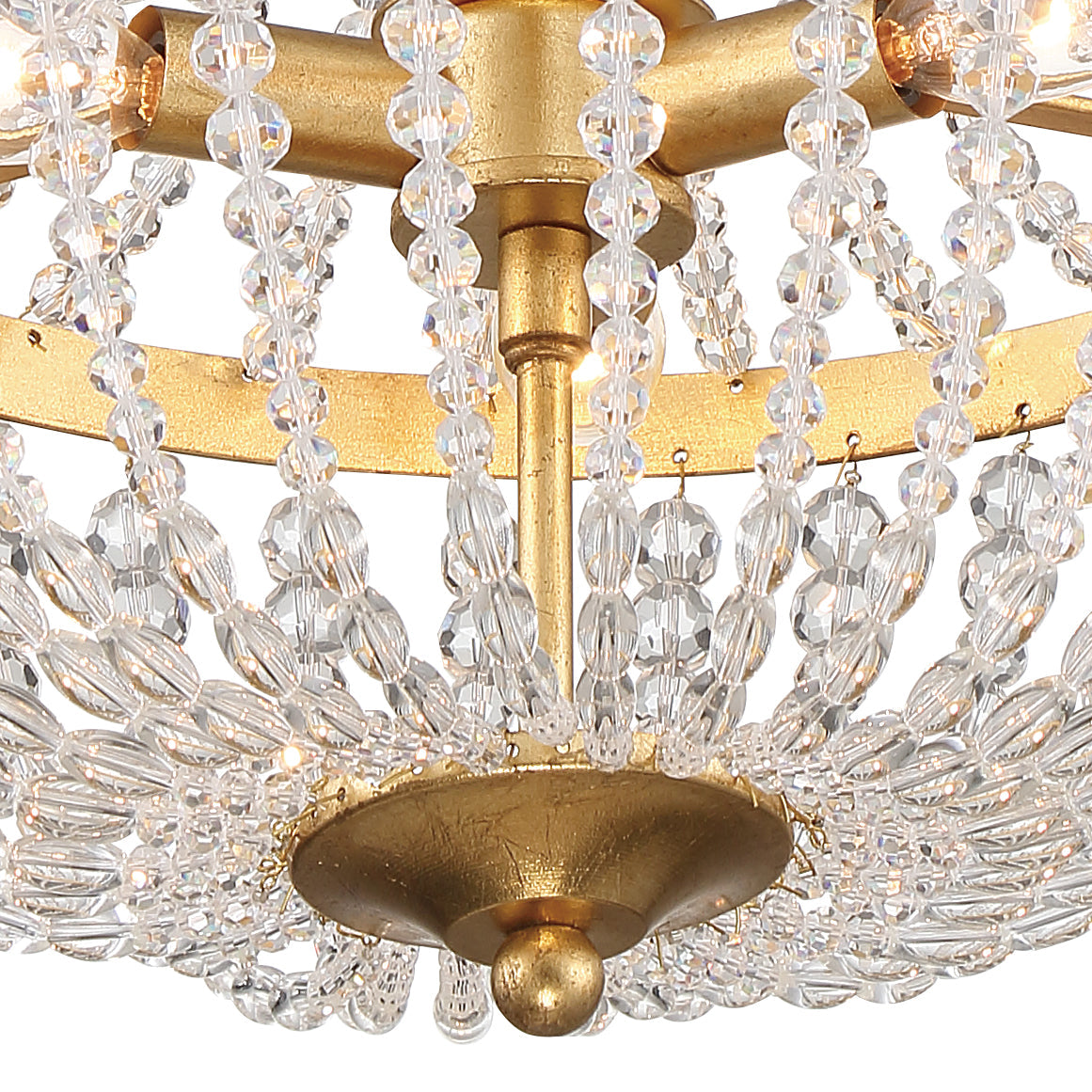 Rylee 3 Light Antique Gold Mini Chandelier 603-GA