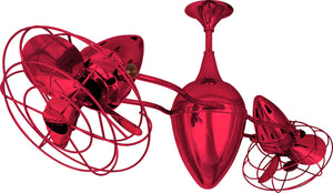 Matthews Fan AR-RED-MTL Ar Ruthiane 360° dual headed rotational ceiling fan in Rubi (Red) finish with metal blades.