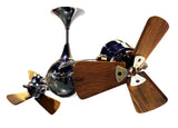 Matthews Fan IV-BKN-WD Italo Ventania 360° dual headed rotational ceiling fan in black nickel finish with solid sustainable mahogany wood blades.
