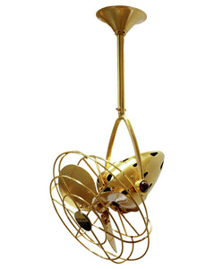 Matthews Fan JD-BRBR-MTL Jarold Direcional ceiling fan in Brushed Brass finish with metal blades.