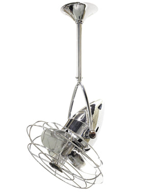 Matthews Fan JD-CR-MTL-DAMP Jarold Direcional ceiling fan in Polished Chrome finish with metal blade for damp locations.