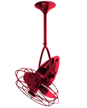 Matthews Fan JD-RED-MTL Jarold Direcional ceiling fan in Rubi (Red) finish with metal blades.