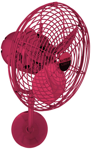 Matthews Fan MP-RED-MTL Michelle Parede vintage style wall fan in Rubi (Red) finish.