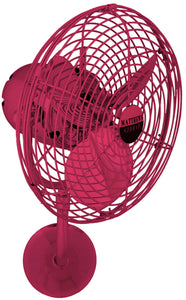 Matthews Fan MP-RED-MTL Michelle Parede vintage style wall fan in Rubi (Red) finish.