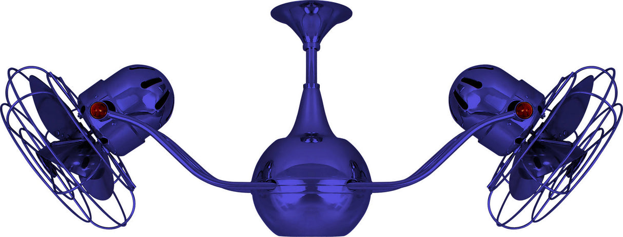 Matthews Fan VB-BLUE-MTL Vent-Bettina 360° dual headed rotational ceiling fan in Safira (Blue) finish with metal blades.