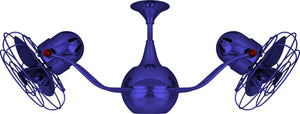 Matthews Fan VB-BLUE-MTL Vent-Bettina 360° dual headed rotational ceiling fan in Safira (Blue) finish with metal blades.
