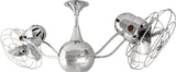 Matthews Fan VB-CR-MTL-DAMP Vent-Bettina 360° dual headed rotational ceiling fan in polished chrome finish with metal blades for damp location.