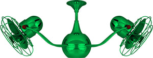 Matthews Fan VB-GREEN-MTL Vent-Bettina 360° dual headed rotational ceiling fan in Esmeralda (Green) finish with metal blades.