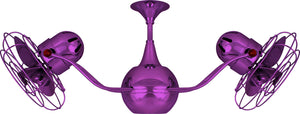 Matthews Fan VB-LTPURPLE-MTL Vent-Bettina 360° dual headed rotational ceiling fan in Ametista (Purple) finish with metal blades.