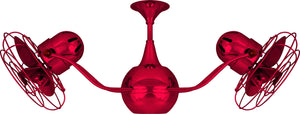 Matthews Fan VB-RED-MTL Vent-Bettina 360° dual headed rotational ceiling fan in Rubi (Red) finish with metal blades.