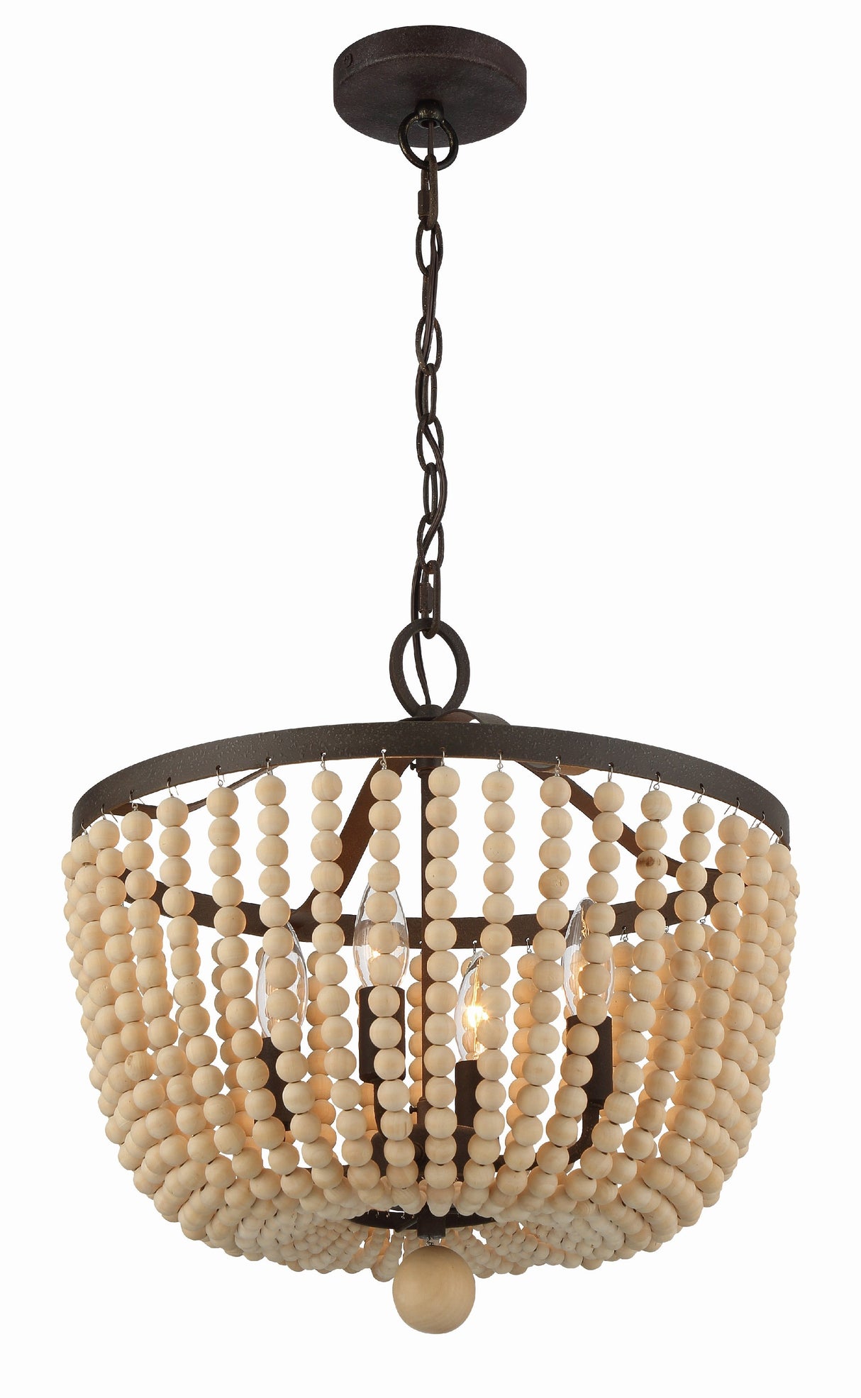 Rylee 4 Light Antique Gold Mini Chandelier 604-GA