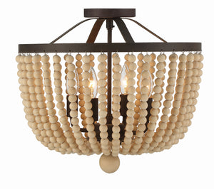 Rylee 4 Light Antique Gold Semi Flush Mount 604-GA_CEILING