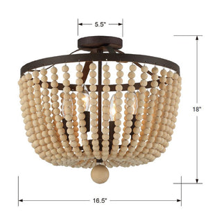 Rylee 4 Light Antique Gold Semi Flush Mount 604-GA_CEILING