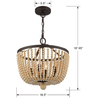 Rylee 4 Light Antique Gold Mini Chandelier 604-GA