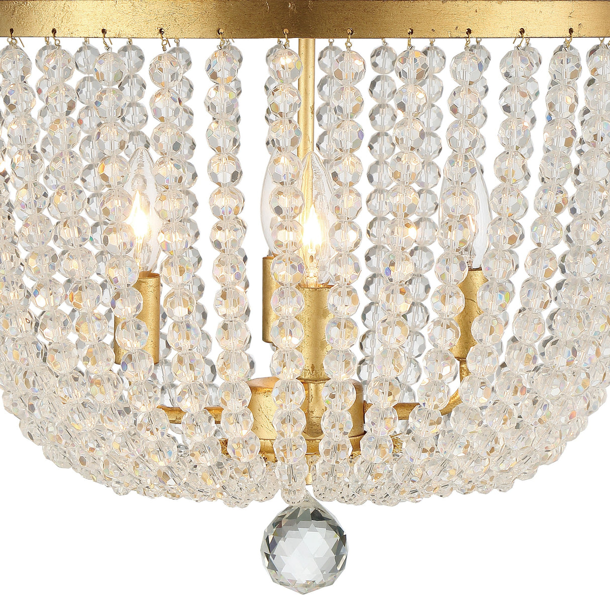 Rylee 4 Light Antique Gold Mini Chandelier 604-GA